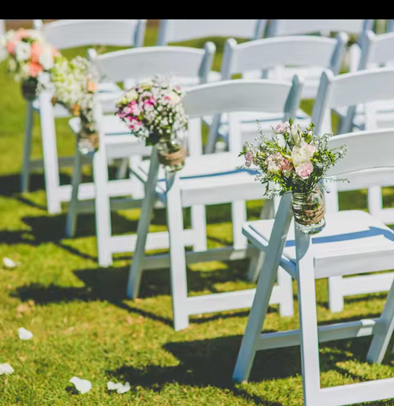 White Padded Garden Folding Chairs