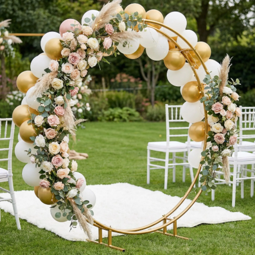 Round Circle Arch – Luxe Floral & Balloon Installation (7.5ft) - Image 3