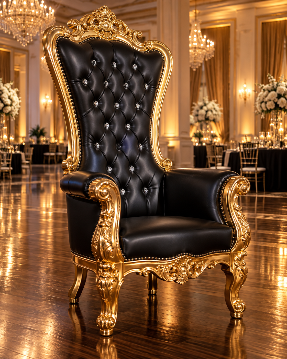 Champagne Ivory Velvet Single Royal Throne Chair with Silver Frame - Image 9