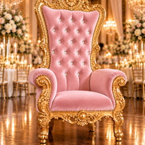 Blush Pink Velvet Single Royal Throne Chair