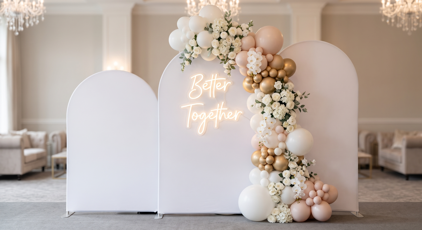 Chiara Arched Backdrop Wall Set – Luxe Silk Florals - Image 8