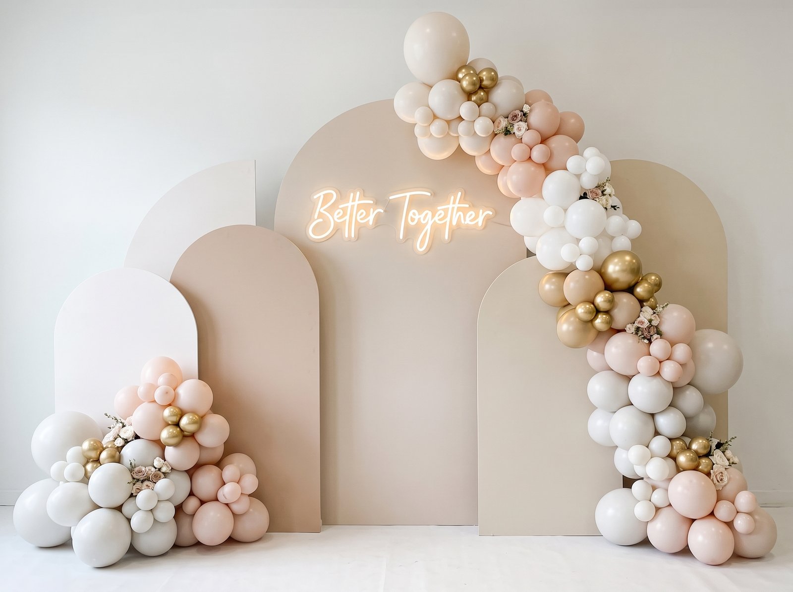 Lush Floral Crescent Moon Arch Rental