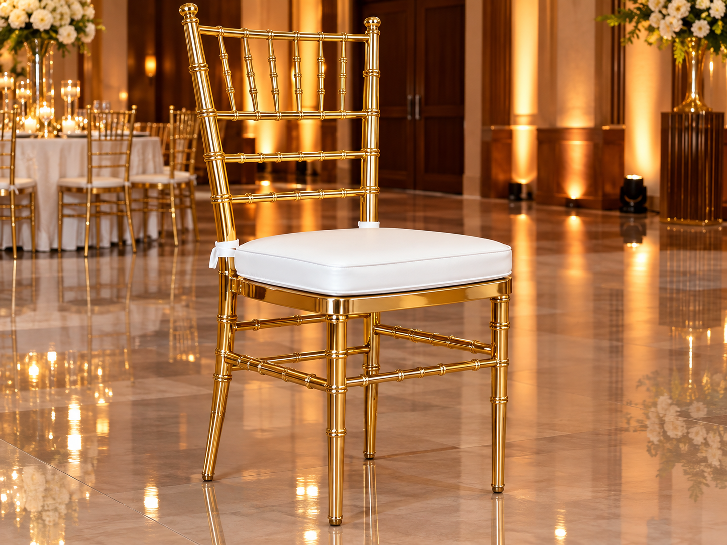 Gold Frame Acrylic Medallion Chair - Image 9