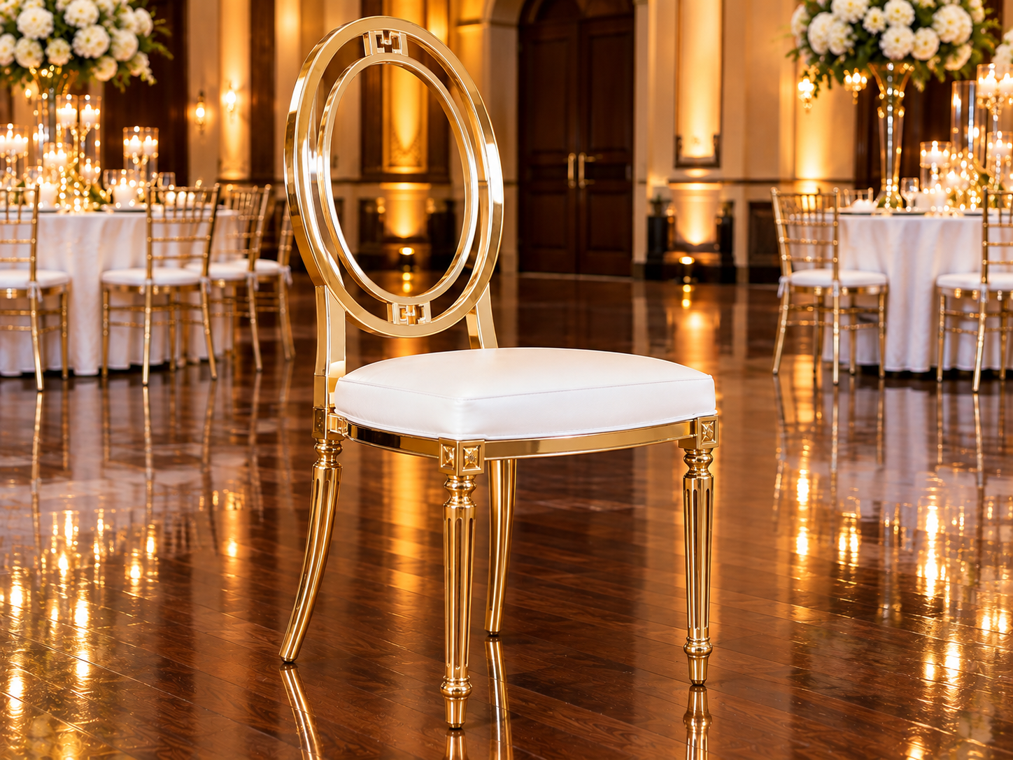 Gold Frame Acrylic Medallion Chair - Image 11