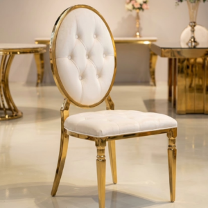 Classic Gold Tufted Medallion Chair