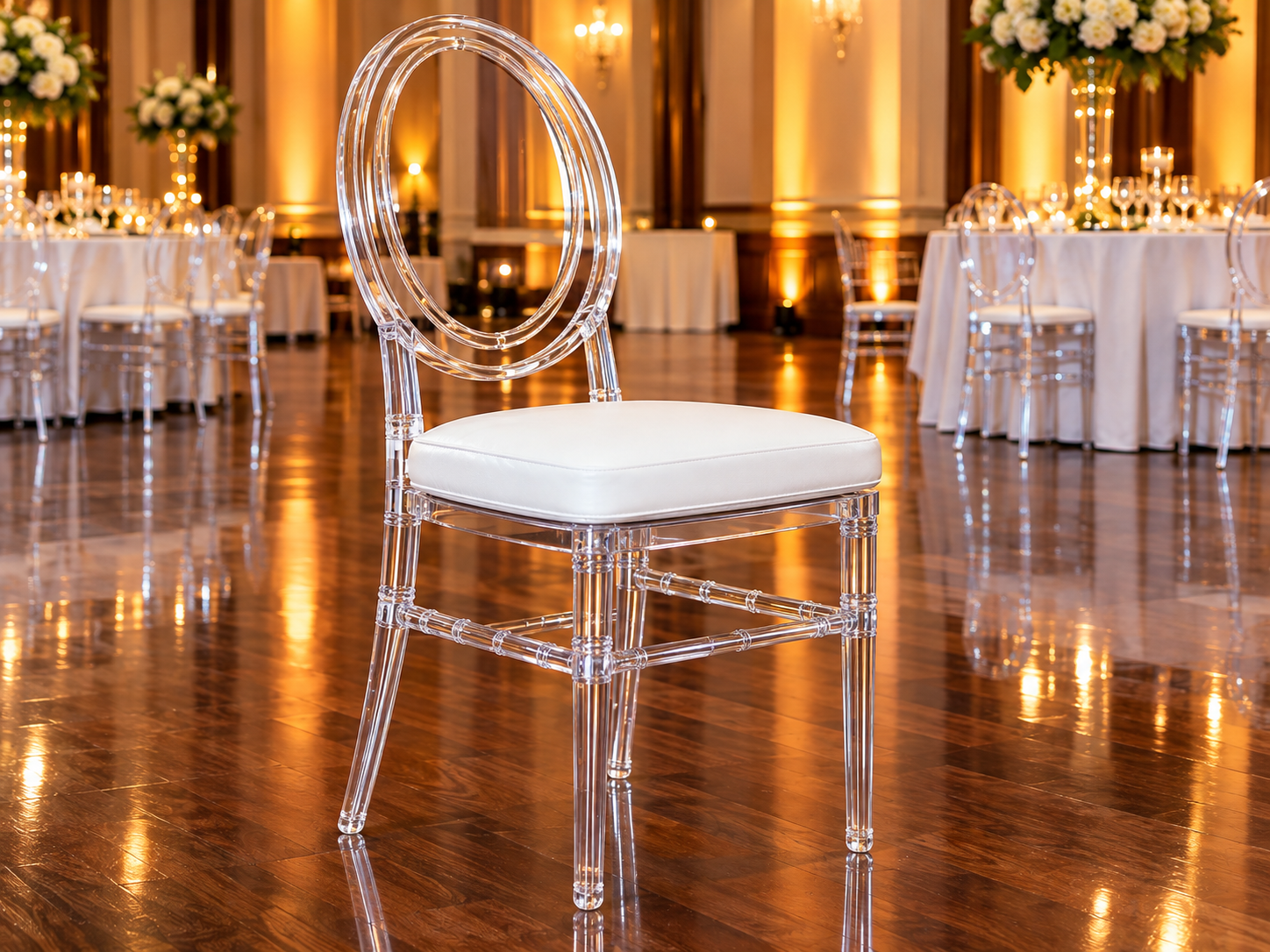 Gold Frame Acrylic Medallion Chair - Image 15