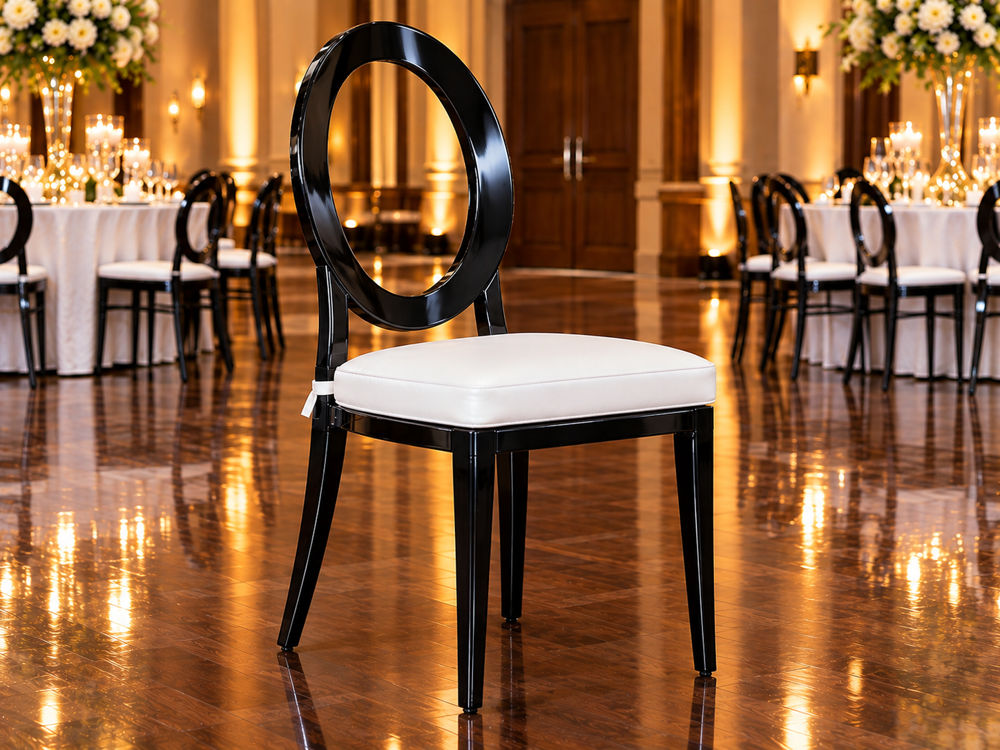 Gold Frame Acrylic Medallion Chair - Image 14