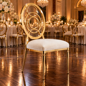 Gold Frame Acrylic Medallion Chair
