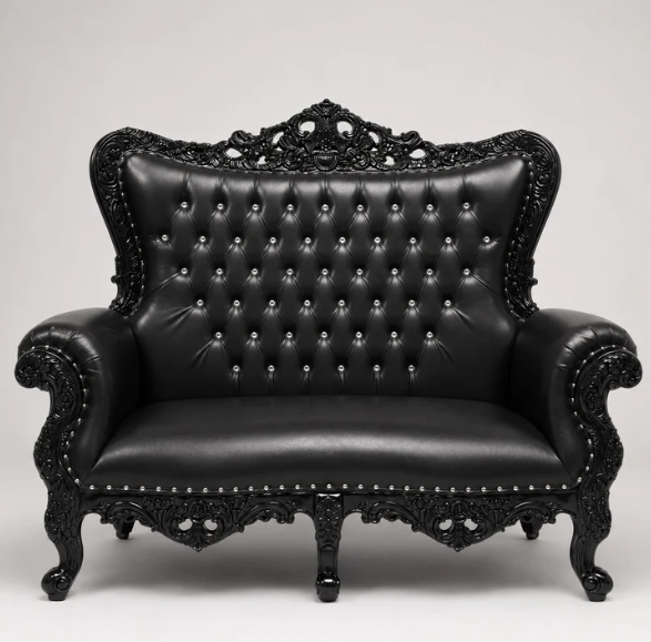 Champagne Gold Velvet Double Royal Throne Chair - Image 4
