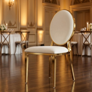 Modern Gold Smooth Medallion Chair