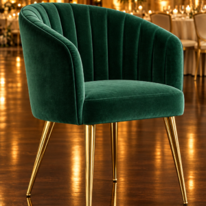 Modern Emerald Green Velvet Deco Accent Chair
