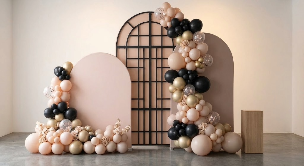 Chiara Arched Backdrop Wall Set – Luxe Silk Florals - Image 3