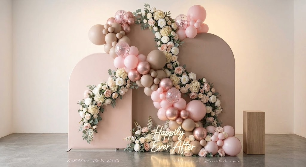 Chiara Arched Backdrop Wall Set – Luxe Silk Florals - Image 2