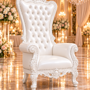 Pearl White Single Royal Throne Chair