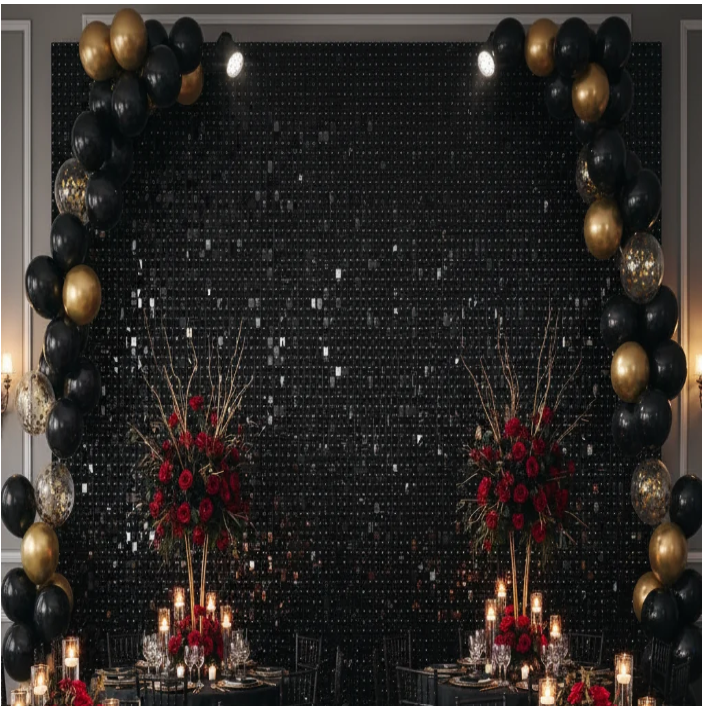 Luxury Shimmer Sequin Wall – Base Wall Only (8x8ft) - Image 5