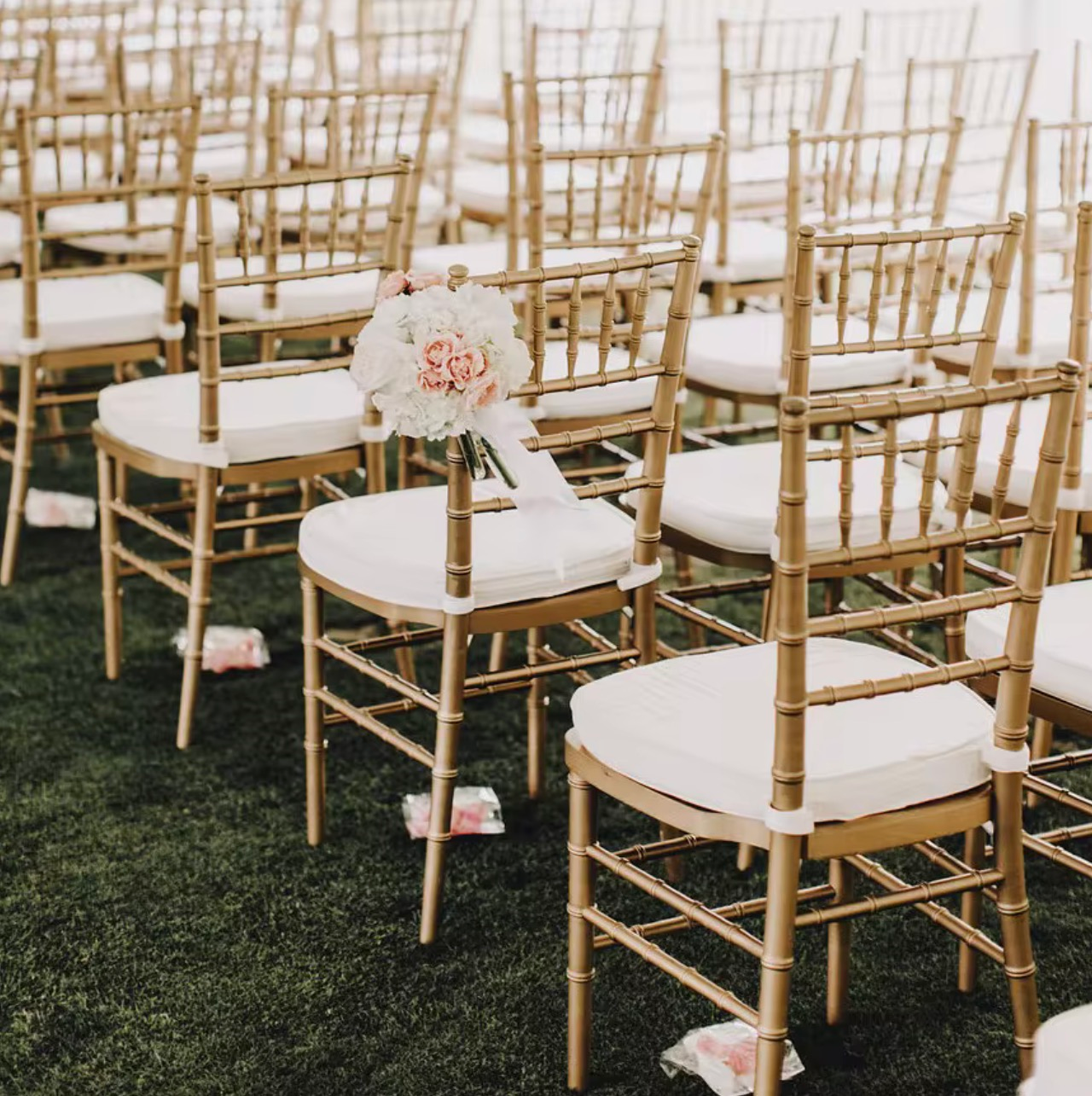 Gold Chiavari Chairs Setup