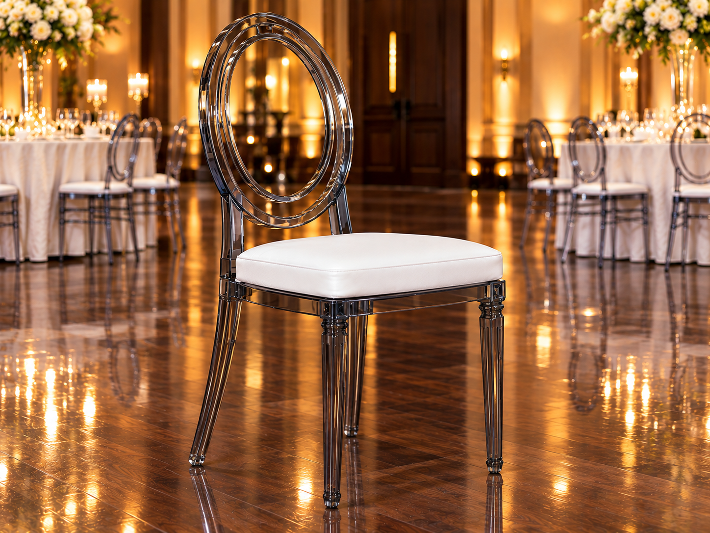 Gold Frame Acrylic Medallion Chair - Image 8