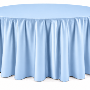 Baby Blue Floor-Length Round Tablecloth