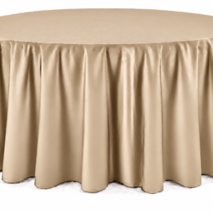 Beige Floor-Length Round Tablecloth