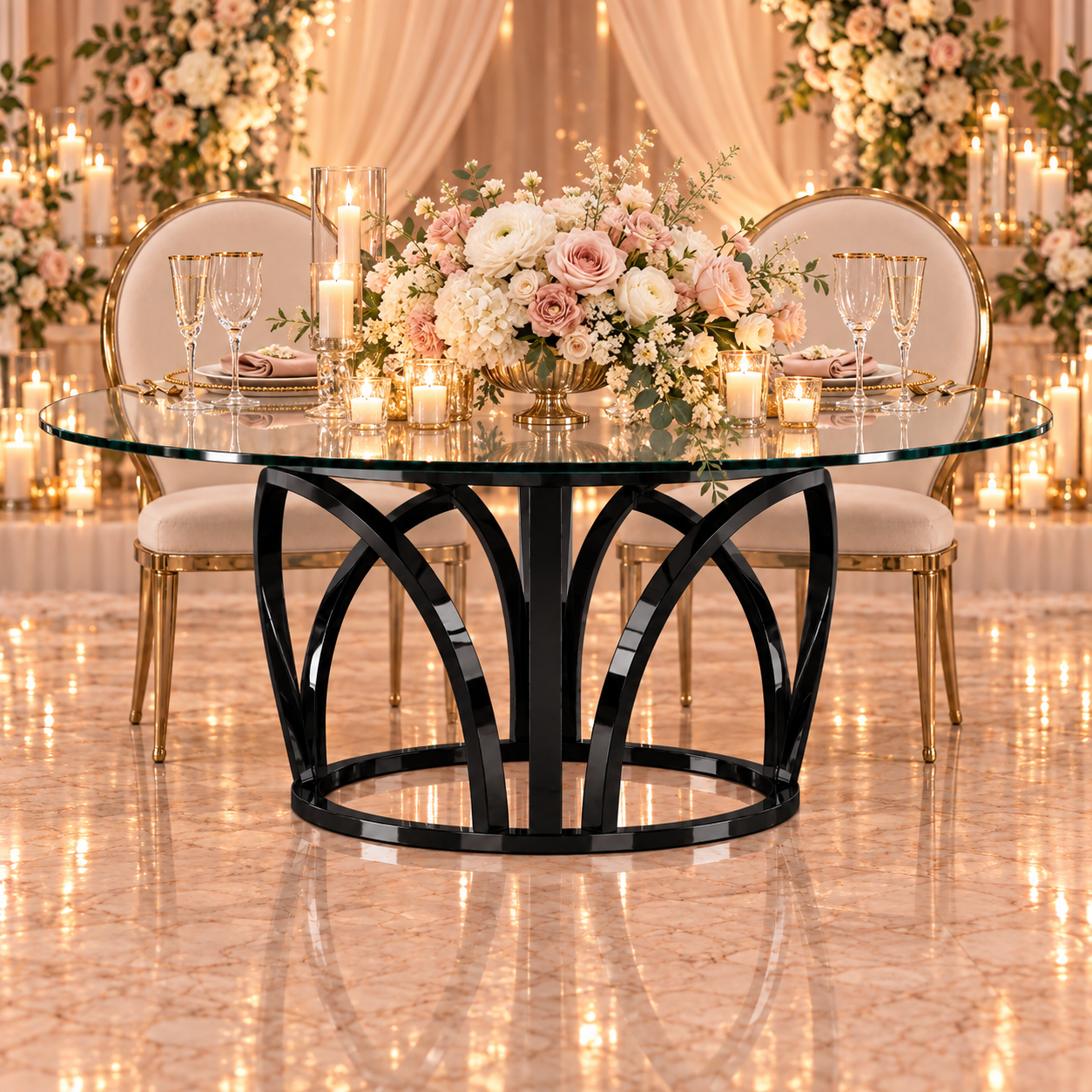 Black Arch Sweetheart Table
