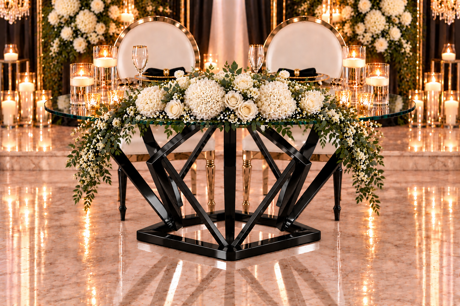 Clear Diamond Sweetheart Table - Image 3