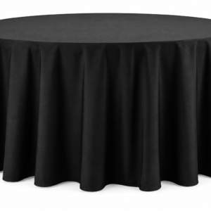 Black Floor-Length Round Tablecloth