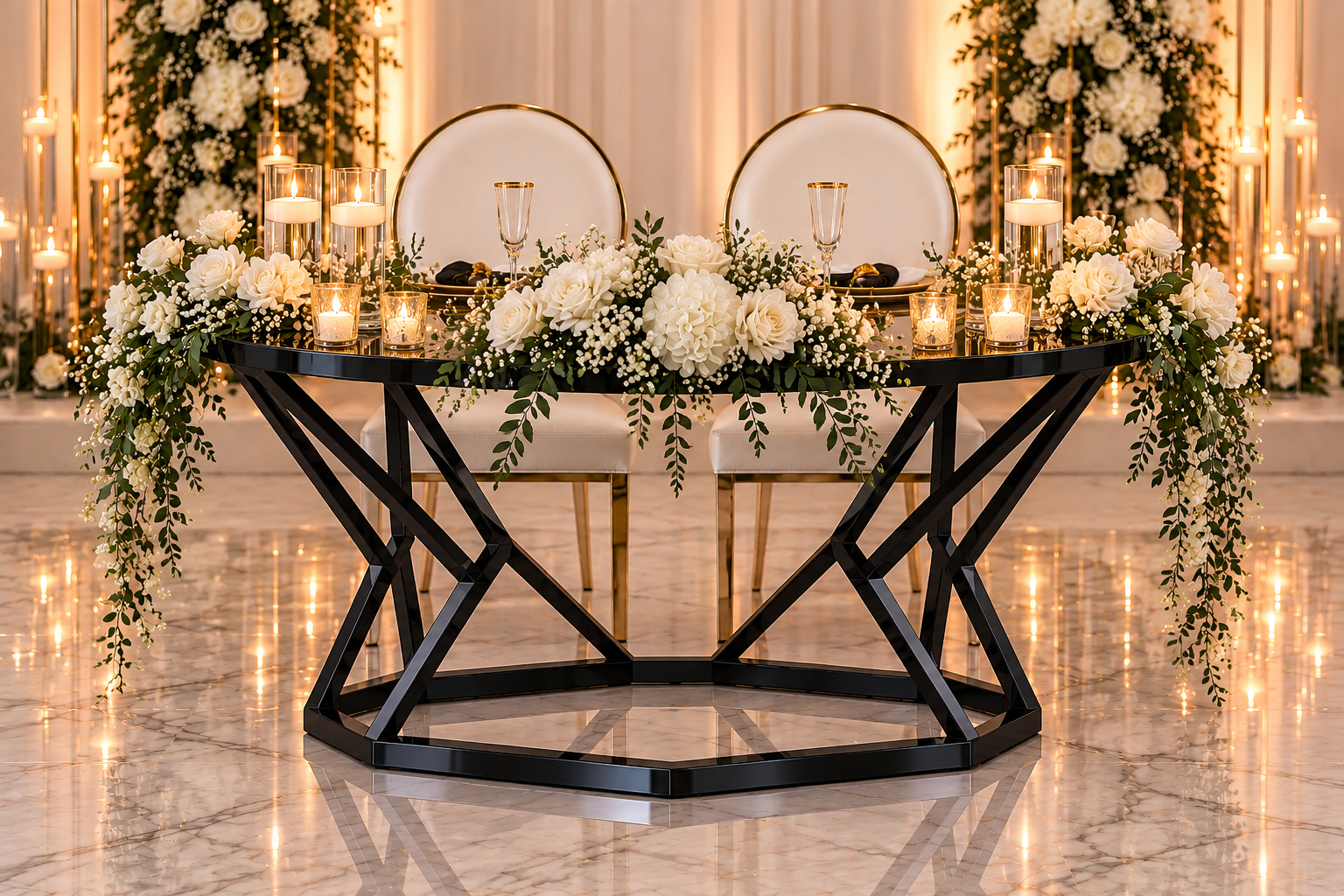 Black Infinity Sweetheart Table - Image 38