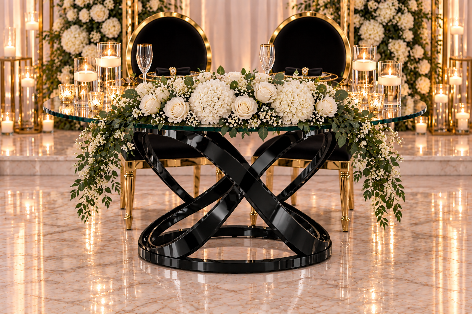 Black Infinity Sweetheart Table