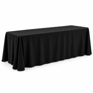 Black Rectangular Floor-Length Tablecloth