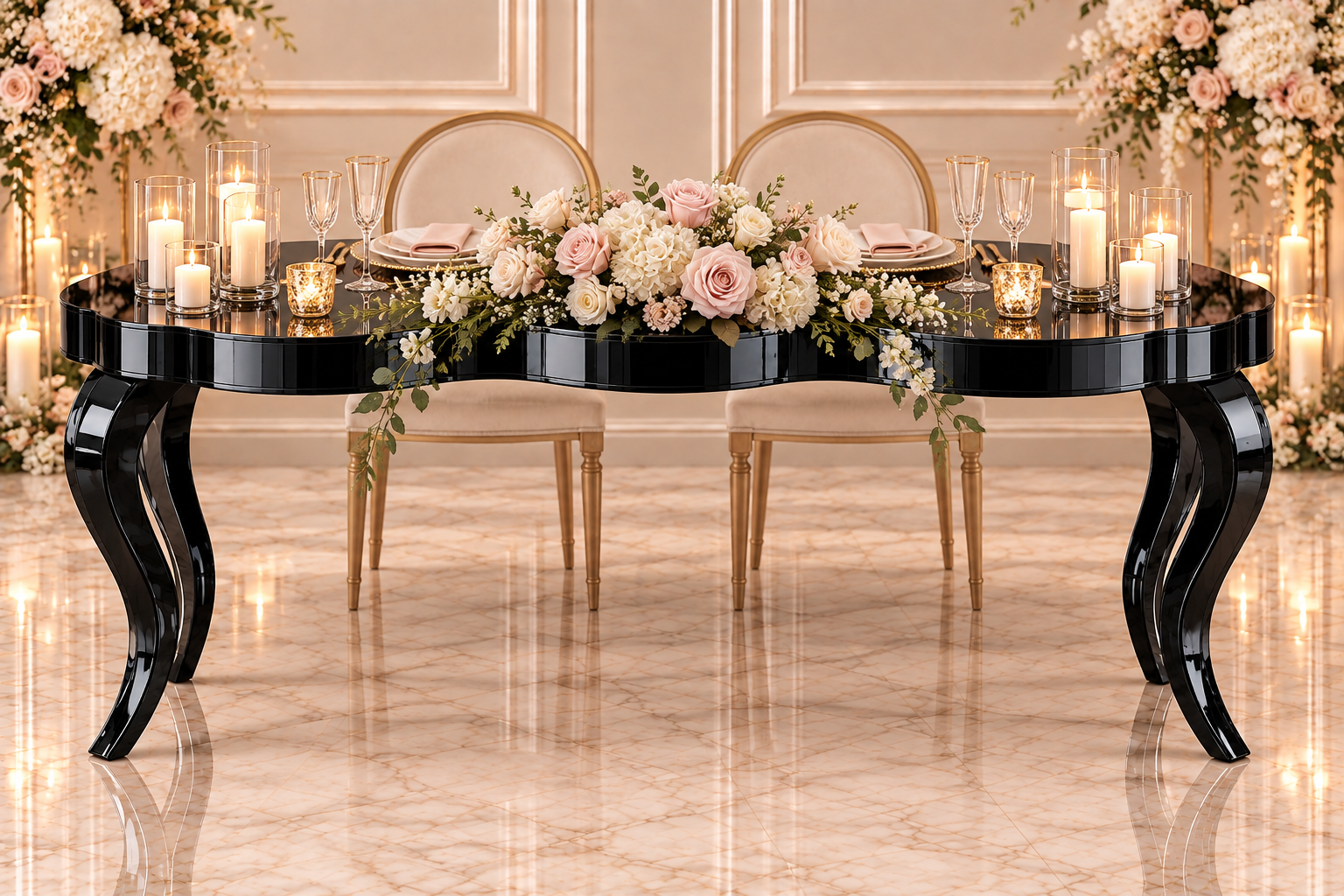 Black Infinity Sweetheart Table - Image 18