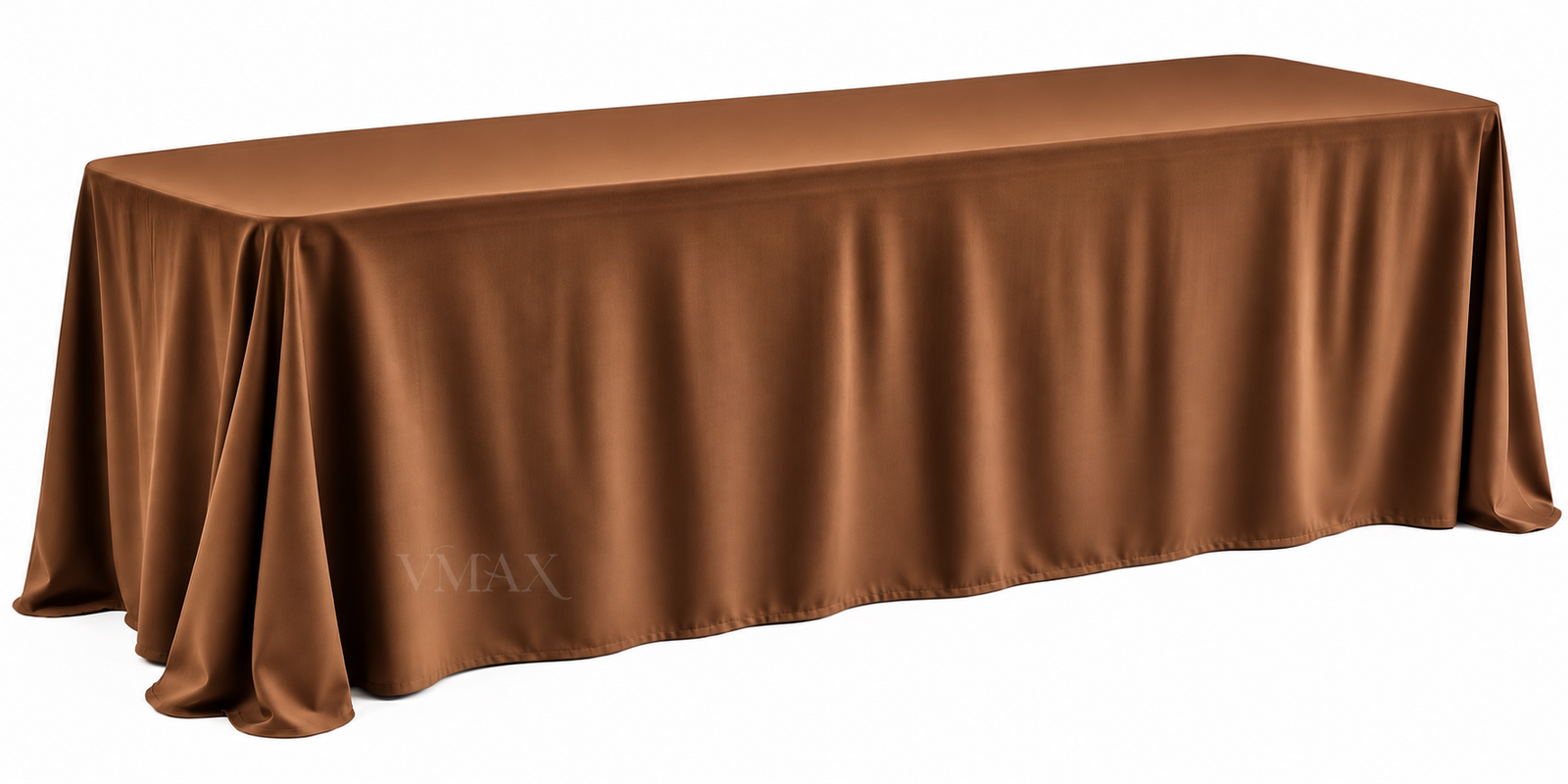 Burnt Orange Rectangular Floor-Length Tablecloth - Image 2