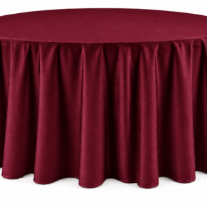 Burgundy Floor-Length Round Tablecloth