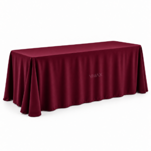 Burgundy Rectangular Floor-Length Tablecloth