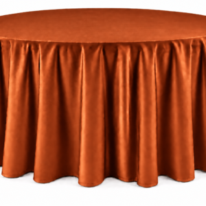 Burnt Orange Floor-Length Round Tablecloth