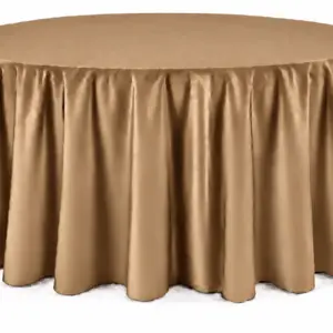 Camel Tan Floor-Length Round Tablecloth