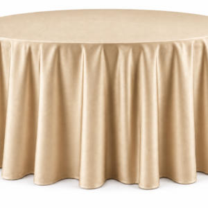 Champagne Floor-Length Round Tablecloth