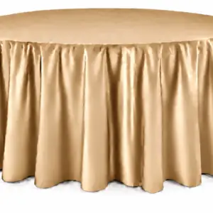 Champagne Gold Floor-Length Round Tablecloth
