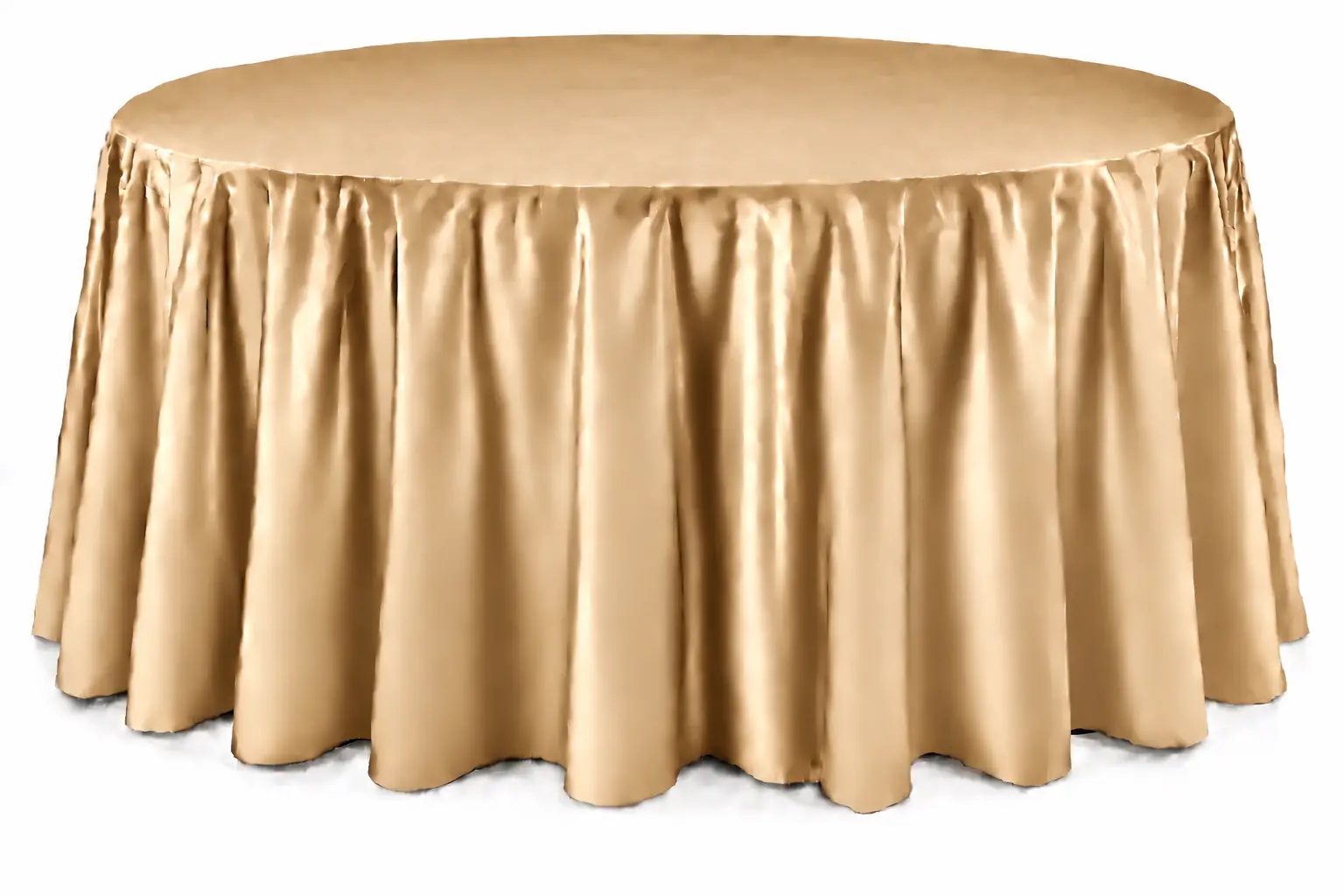 Champagne Gold Floor-Length Round Tablecloth