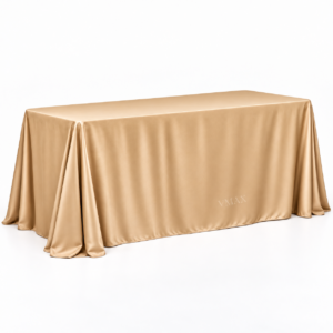 Champagne Gold Rectangular Floor-Length Tablecloth