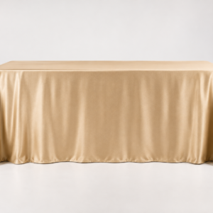 Champagne Gold Rectangular Floor-Length Tablecloth
