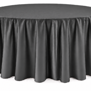 Charcoal Gray Floor-Length Round Tablecloth