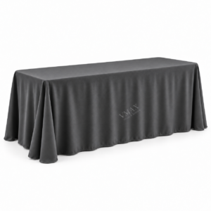 Charcoal Gray Rectangular Floor-Length Tablecloth