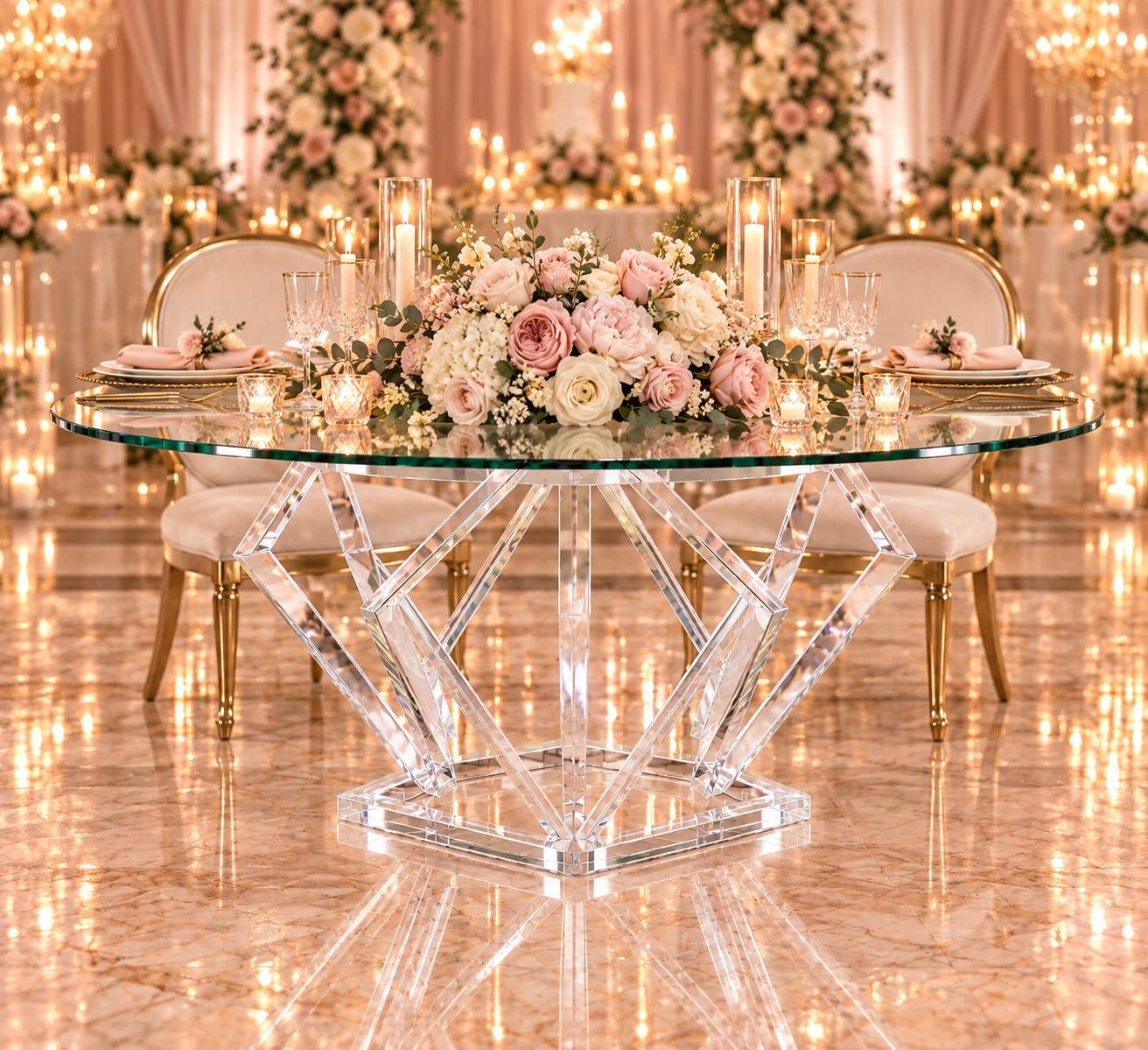 Clear Diamond Sweetheart Table