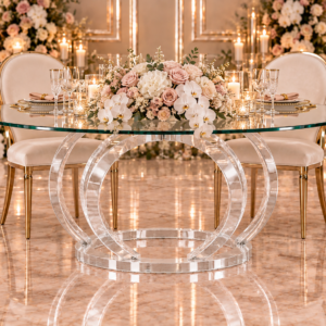 Clear Halo Sweetheart Table