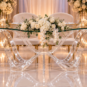 Clear Wave Sweetheart Table