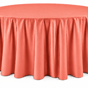Coral Floor-Length Round Tablecloth