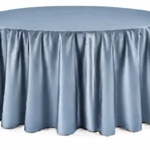 Dusty Blue Floor-Length Round Tablecloth