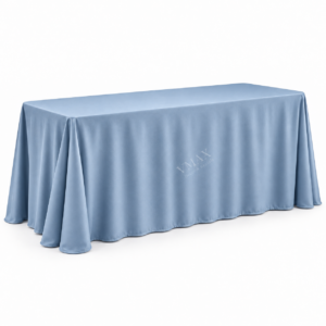 Dusty Blue Rectangular Floor-Length Tablecloth