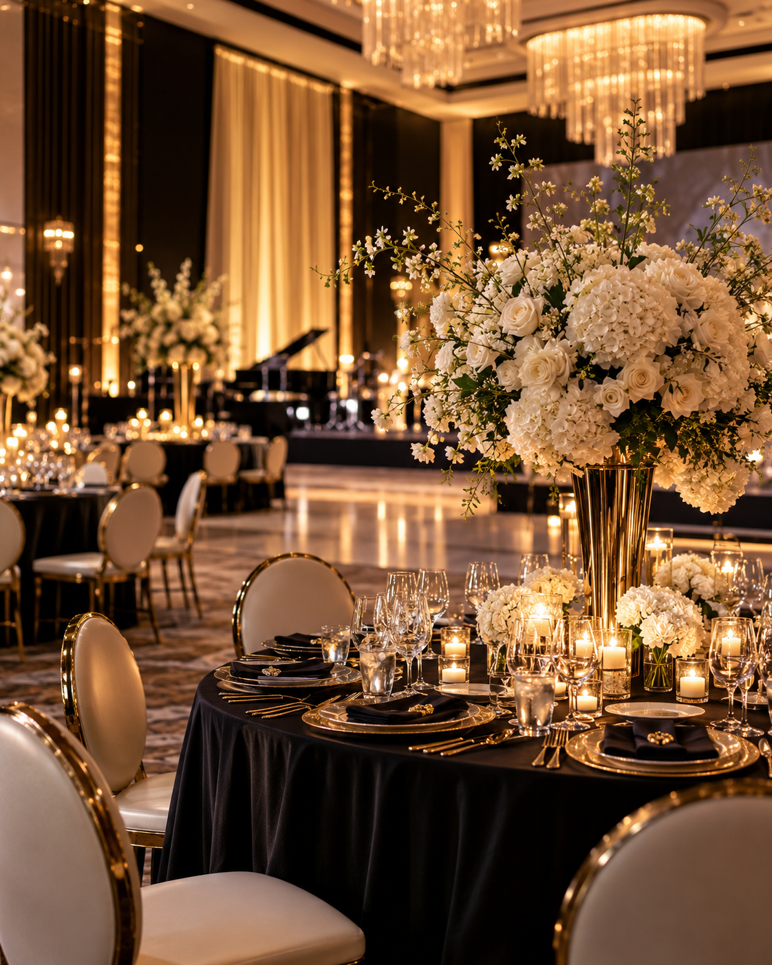 Luxury gala and corporate event setup
