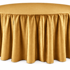 Gold Floor-Length Round Tablecloth